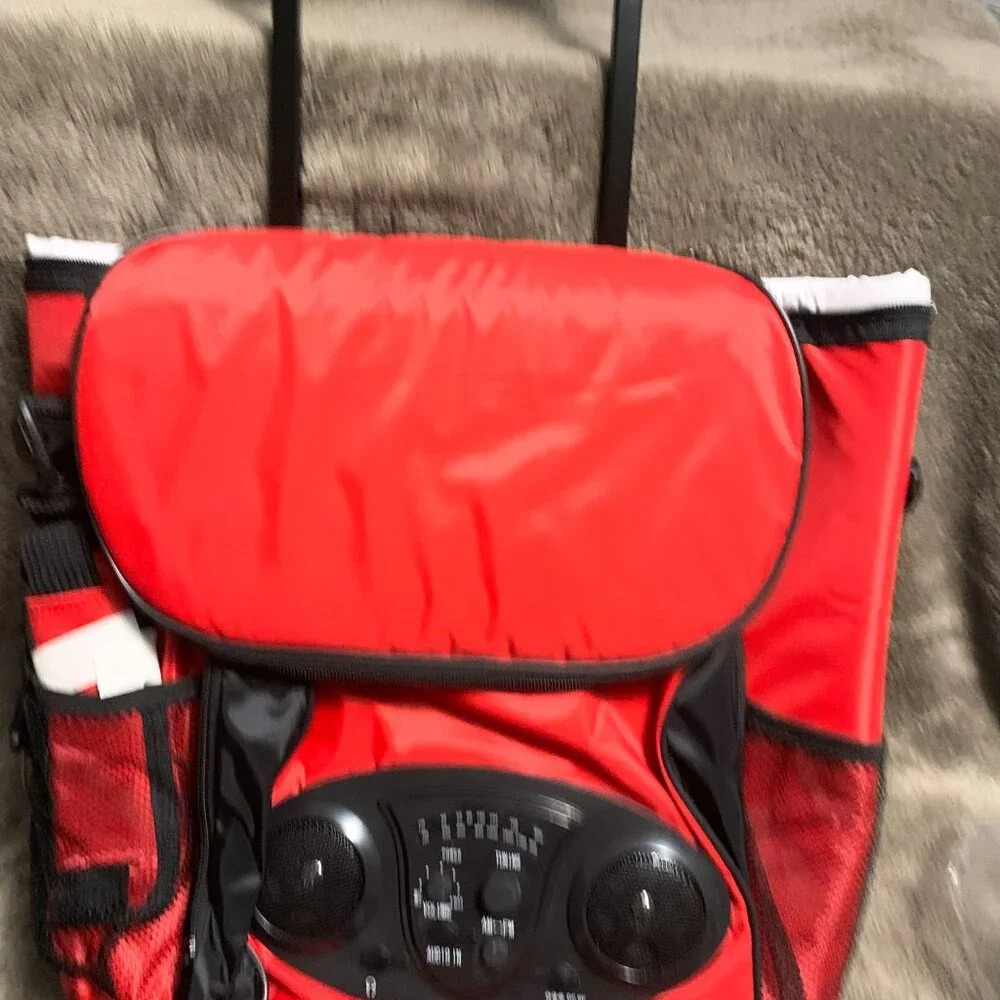 DBEST products Ultra Compact Cooler Smart Cart, Red Insulated Collapsible Rollin - Picture 4 of 7